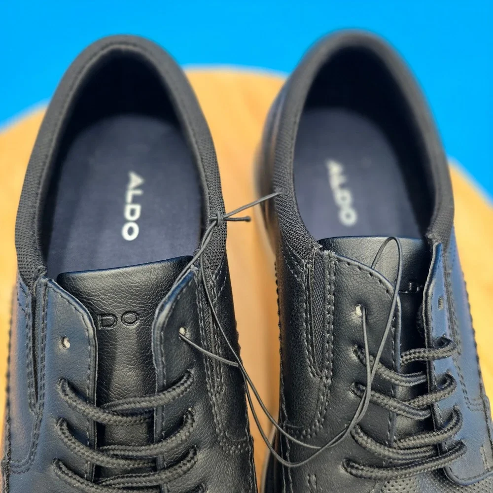 ALDO Shumen‎ Black Derby Oxford Shoes Mens 8 M New NWB Dress Casual Sneaker Sole